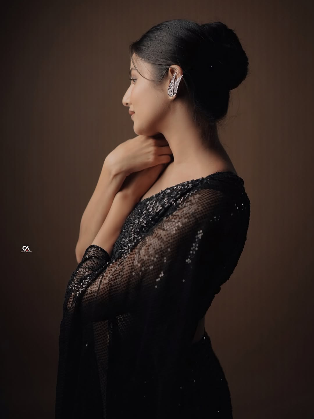 Pooja Birari black gown look