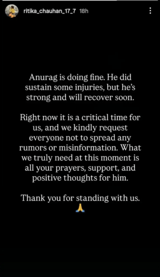 Anurag Dobhal wife Ritika Chauhan Post