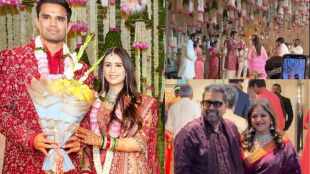 Arjun Tendulkar Saaniya chandok wedding saaj theme Shankar Mahadevan Mangalashtak pangat feast