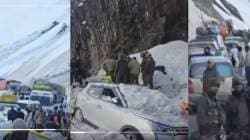 Avalanche : श्रीनगर-लेह राष्ट्रीय महामार्गावर हिमस्खलन; ७ जणांचा मृत्यू, अनेक वाहने बर्फाखाली अडकली
