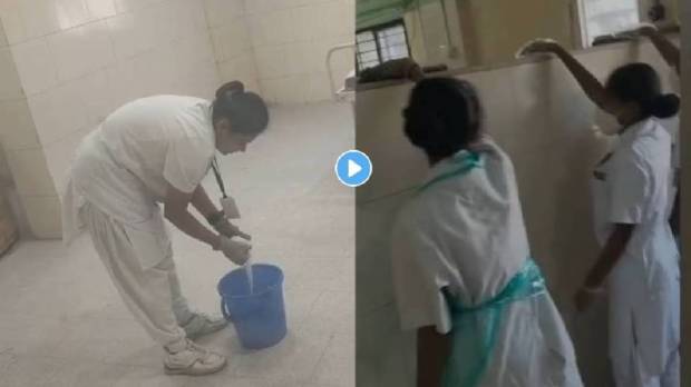 Bhandara Civil Hospital Nursing Students Cleaning Case Action | भंडारा जिल्हा रुग्णालय परिचारिका साफसफाई प्रकरण कारवाई