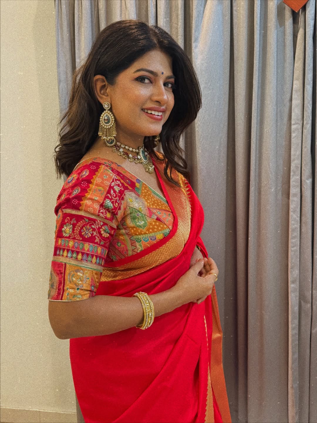 Dhanashri Kadgaonkar Red Dress Look