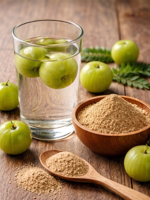 Drinking Water With Amla Powder