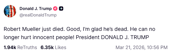 Donald trump robert mueller post