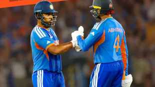 Sanju Samson Abhishek Sharma best Opening Partnership and India Highest Powerplay in T20 WC History