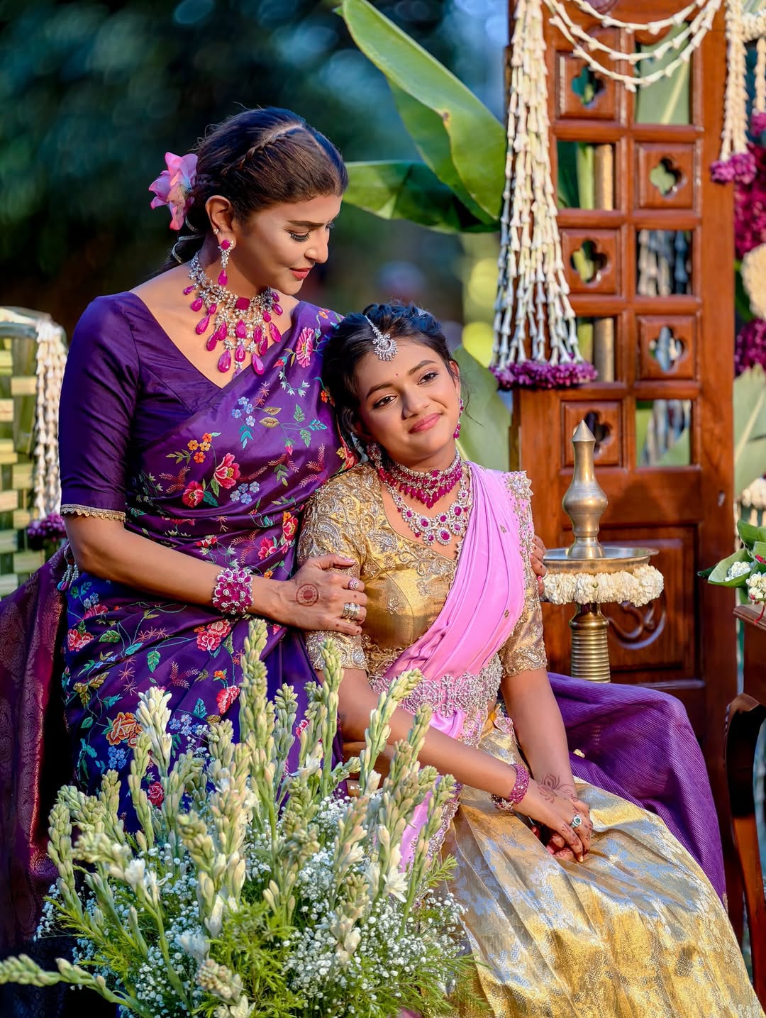 Lakshmi Manchu daughter half saree ceremony photos