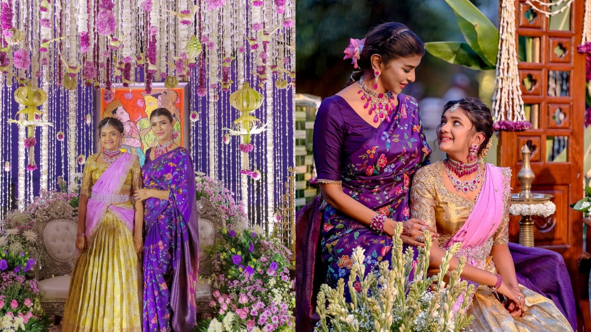 Lakshmi Manchu daughter half saree ceremony photos