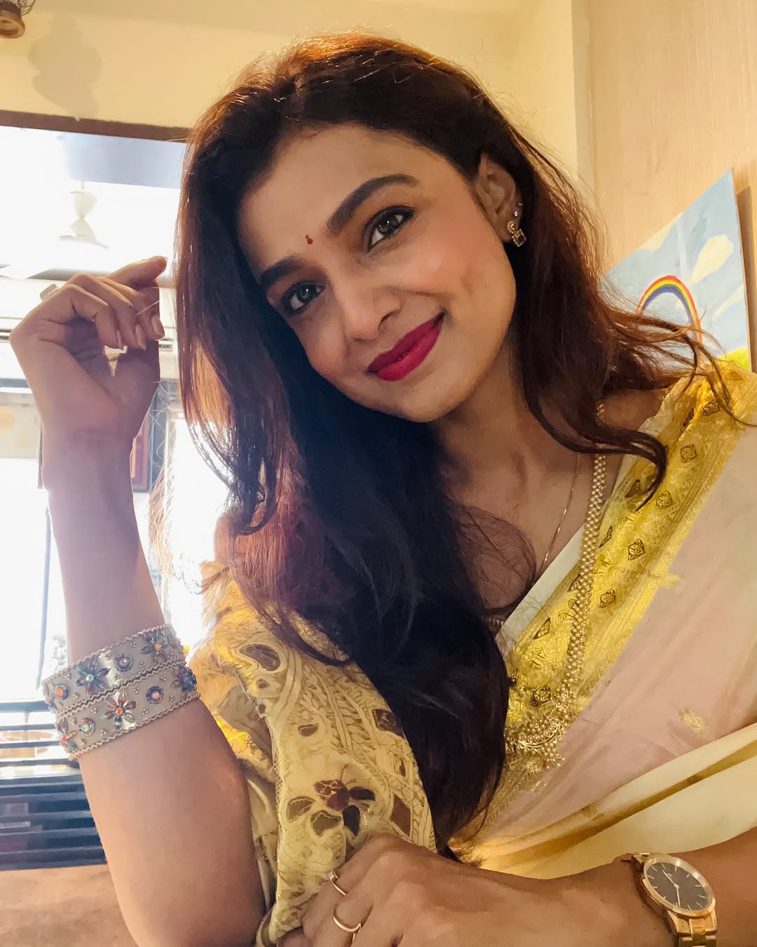 Mayuri Deshmukh Red Saree Look