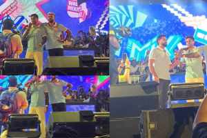 Rohit Sharma Fans Chants his name to call on stage with surya and hardik in Mumbai Indians Mix event Video