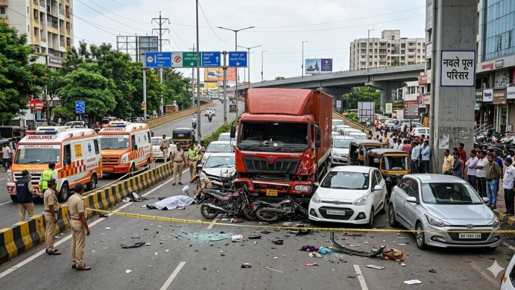 fatal-accident-at-navale-bridge-pune-speeding-truck-hits-six-vehicles-bikers-death-raises-safety-concerns fatal-accident-at-navale-bridge-pune-speeding-truck-hits-six-vehicles-bikers-death-raises-safety-concerns