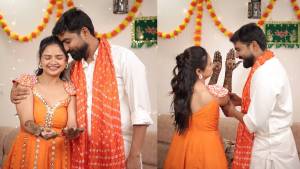 Photos: अपूर्वा गोरेच्या हातावर रंगली अंशुमनच्या नावाची मेंहदी; सोहळ्यातील रोमँटिक फोटोंनी वेधले लक्ष