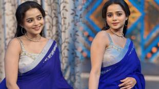 Shivali Parab blue saree photoshoot viral