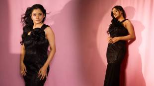 Sharvari Jog black designer gown look