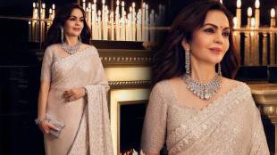 Nita Ambani white saree look