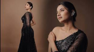 Pooja Birari black gown look