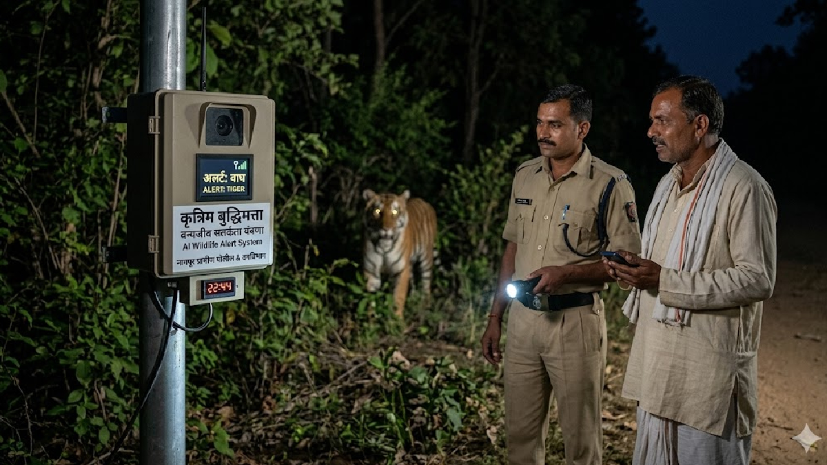AI System for Tiger Alerts in Pench Nagpur | वाघ येताच मोबाइलवर मिळणार ...
