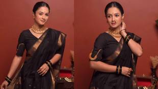Girija Prabhu black nauvari saree look