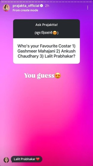 Prajakta Mali Instagram Story