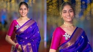 Rajasi Bhave Blue Paithani Saree Look