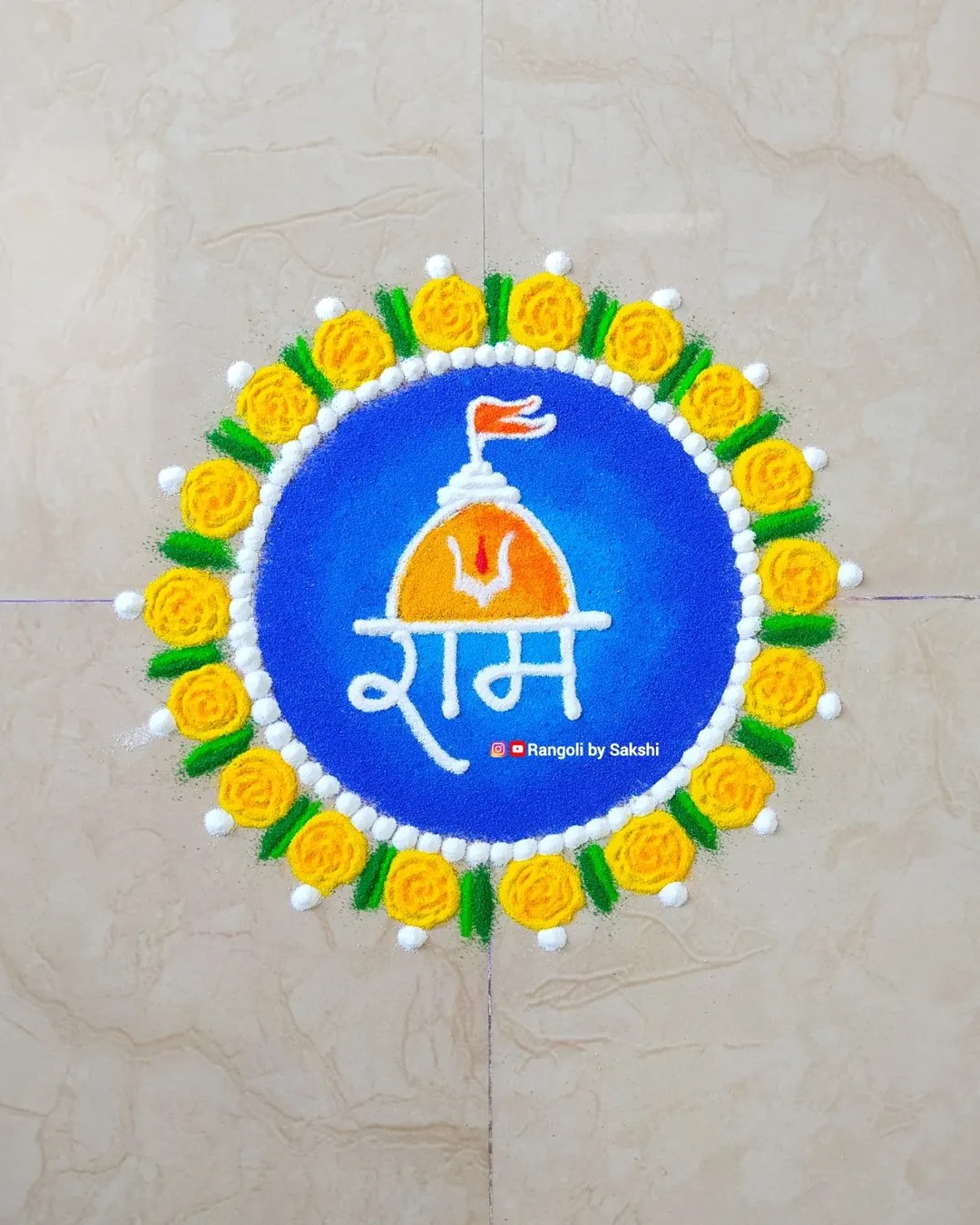 Ram Navami 2026 Special Easy Rangoli Design By Sakshi Ingle Jai Shree ...
