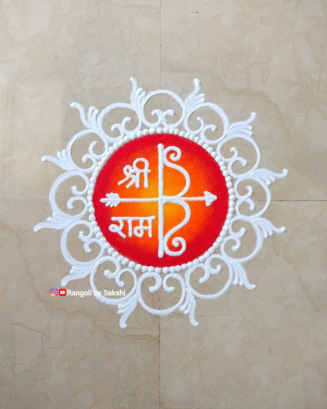 Ram Navami 2026 Special Easy Rangoli Design By Sakshi Ingle Jai Shree ...