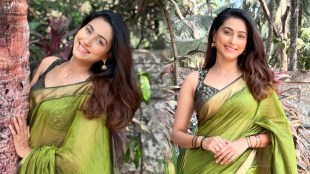 Reshma Shinde Green Saree Look