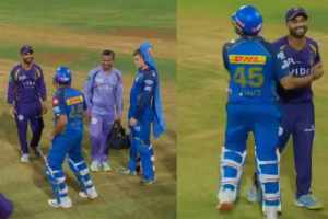Rohit Sharma Teasing Ajinkya Rahane for having cramps while leaving Ground MI vs KKR IPL 2026