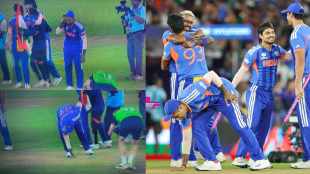 Surykumar Yadav Thanked the Ahmedabad Pitch Applying Soil on his head Captain Gesture win hearts Video