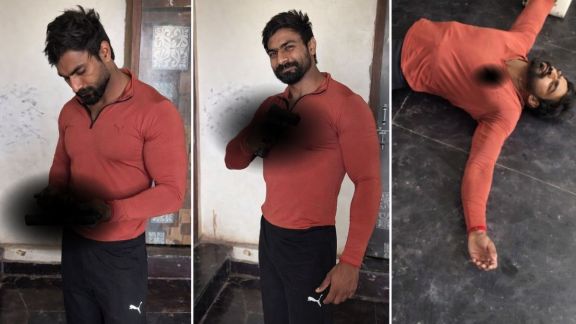 man shots himself when video shoot delhi