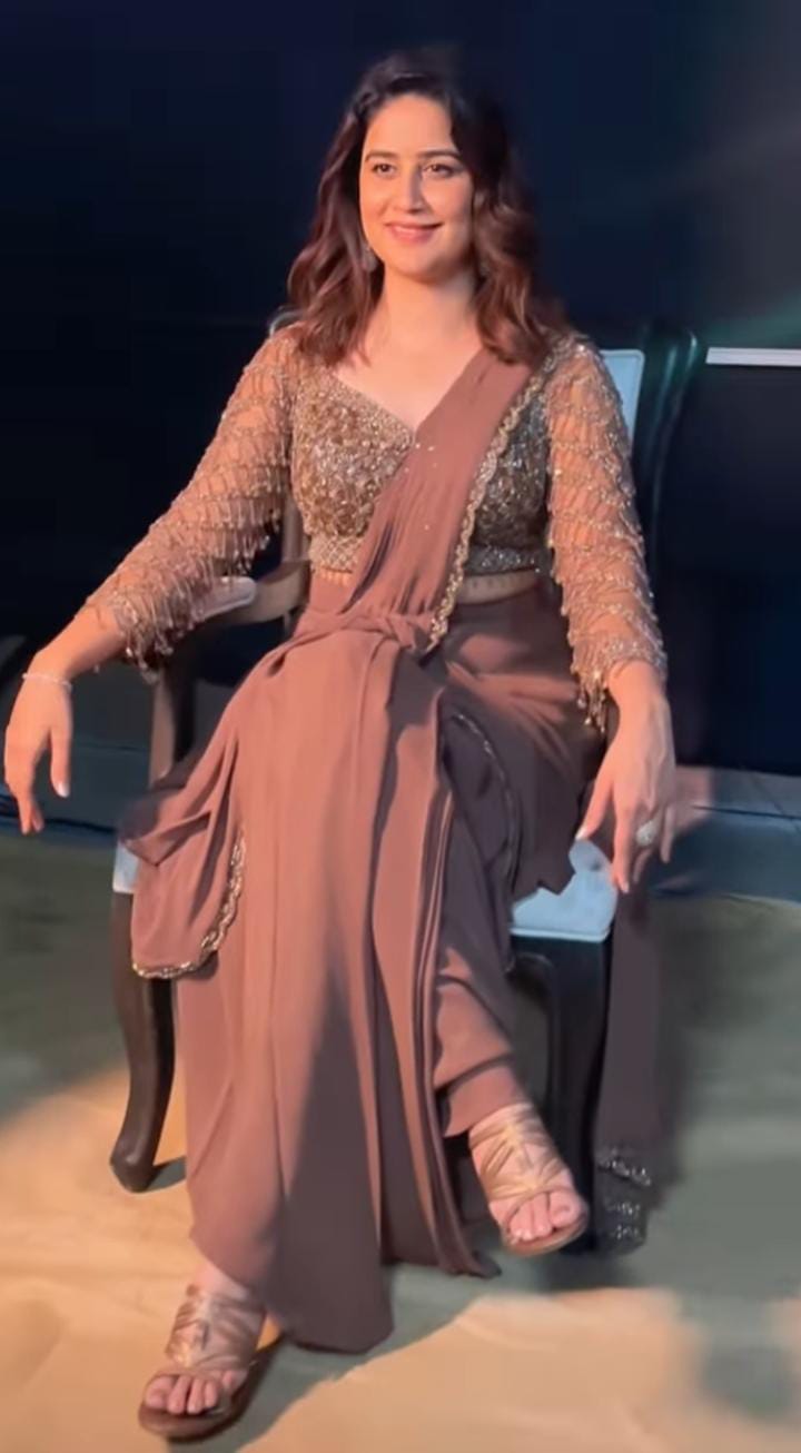 Vaidehi Parshurami indo western saree look