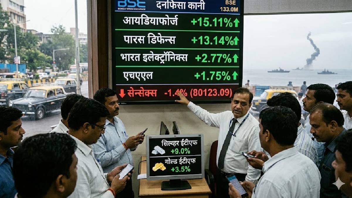 Indian Defense Stocks Rally | शेअर बाजारात संरक्षण क्षेत्रातील शेअर्सची तेजी | ideaForge Paras Defence HAL BEL | Israel Iran War Impact on Sensex