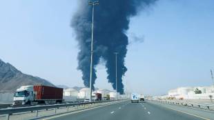 Dubai Marina Explosions UAE Air Defence Intercept | Fujairah Oil Terminal Fire Damage | दुबई मरिना स्फोट हवाई संरक्षण | फुजैराह ऑइल टर्मिनल भीषण आग ड्रोन हल्ला