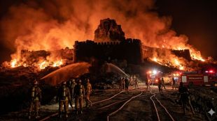 massive-fire-at-devgiri-fort-chhatrapati-sambhajinagar-fire-brigade-struggles