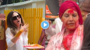 Urmila Matondkar celebrating Holi with Shabana Azmi and Manish Malhotra.