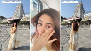 marathi actress amruta khanvilkar visit titupati balaji temple shares photos on instagram