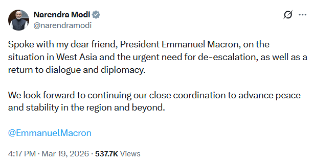 pm modi talk with Macron france