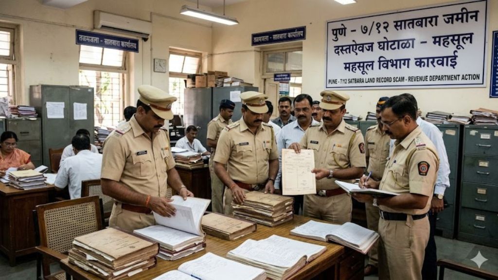 Pune Satbara Land Record Scam | Maharashtra Revenue Department Action | 7/12 Mutation Fraud Case Pune | Revenue Officers Facing Inquiry Maharashtra Pune Satbara Land Record Scam | Maharashtra Revenue Department Action | 7/12 Mutation Fraud Case Pune | Revenue Officers Facing Inquiry Maharashtra