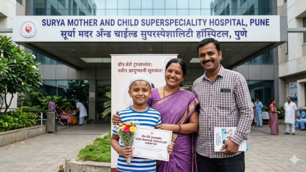 Pune Boy Bone Marrow Transplant Success | पुण्यात ९ वर्षांच्या मुलावर यशस्वी अस्थिमज्जा प्रत्यारोपण, रक्ताचा कर्करोग उपचार, सूर्या हॉस्पिटल पुणे, हायपर आयजीई सिंड्रोम Pune Boy Bone Marrow Transplant Success | पुण्यात ९ वर्षांच्या मुलावर यशस्वी अस्थिमज्जा प्रत्यारोपण, रक्ताचा कर्करोग उपचार, सूर्या हॉस्पिटल पुणे, हायपर आयजीई सिंड्रोम