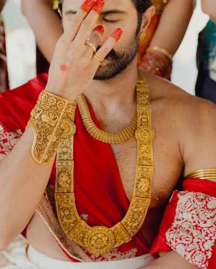 rashmika vijay wedding look jewellary