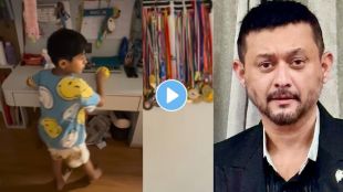 Swaapnil Joshi with kids Myra and Raghav at home