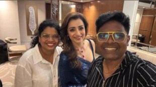 Trisha Krishnan with Marathi makeup artist Umesh Pawar and hair stylist Rohini Kadam
