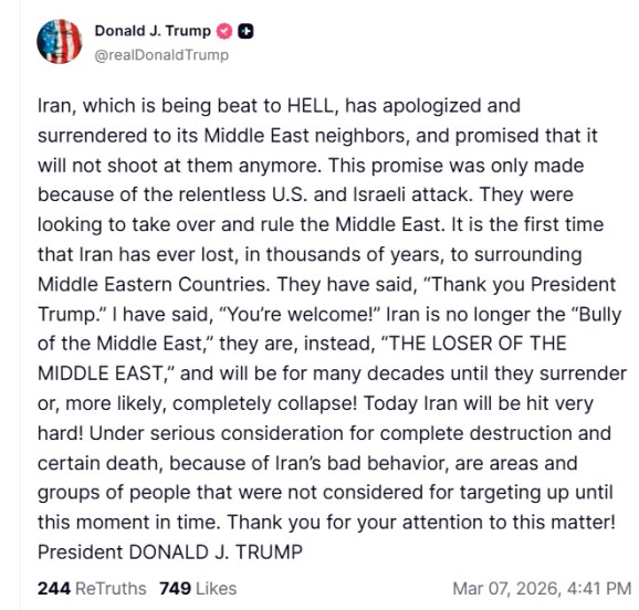 Donald Trump On US-Israel Iran War