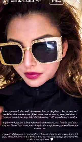 urvashi rautela shares instagram story