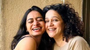 Mansi Suresh and Meera Velankar sharing a sweet moment together.