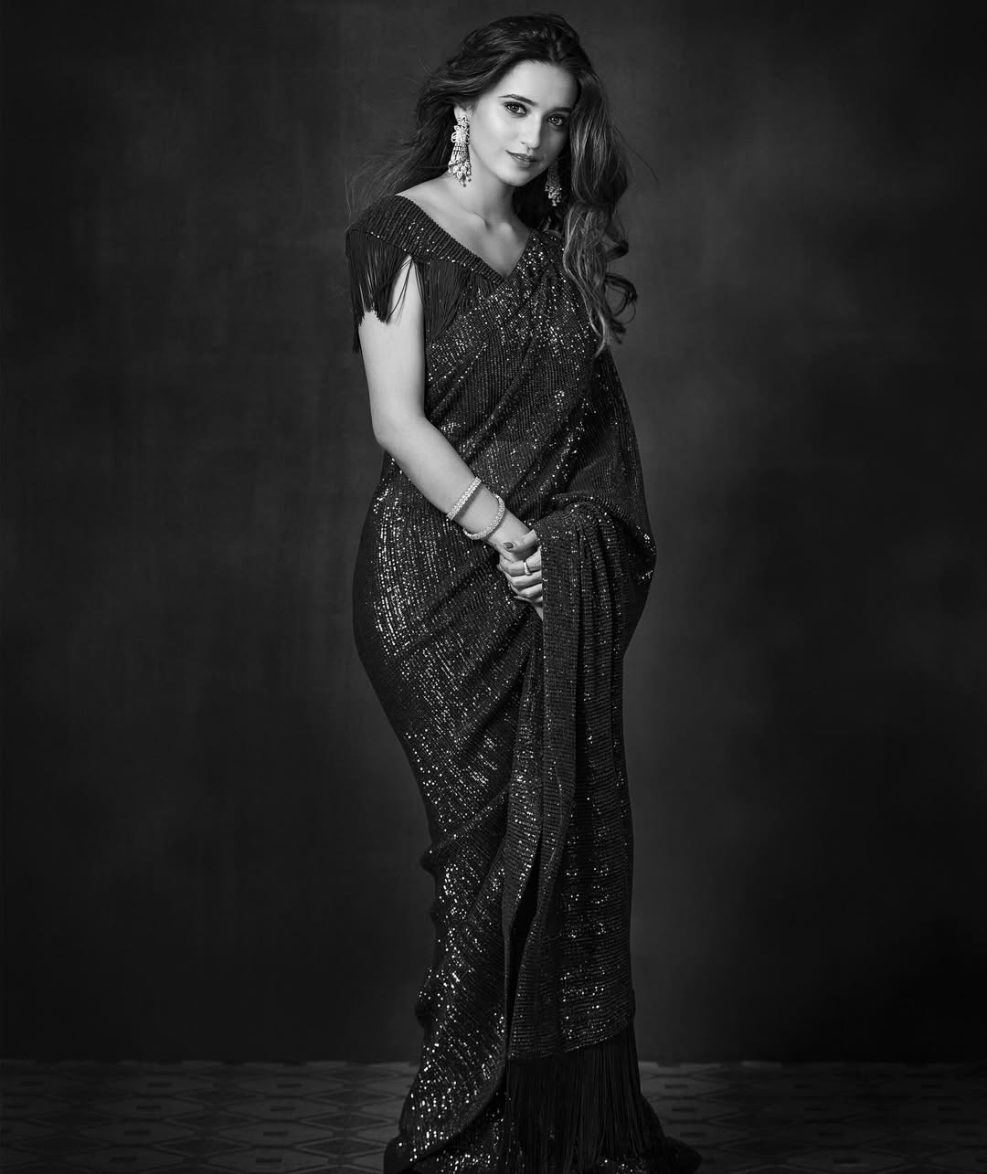 Shivani Surve red saree photoshoot