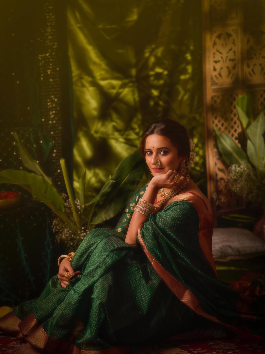 Shivani Surve red saree photoshoot