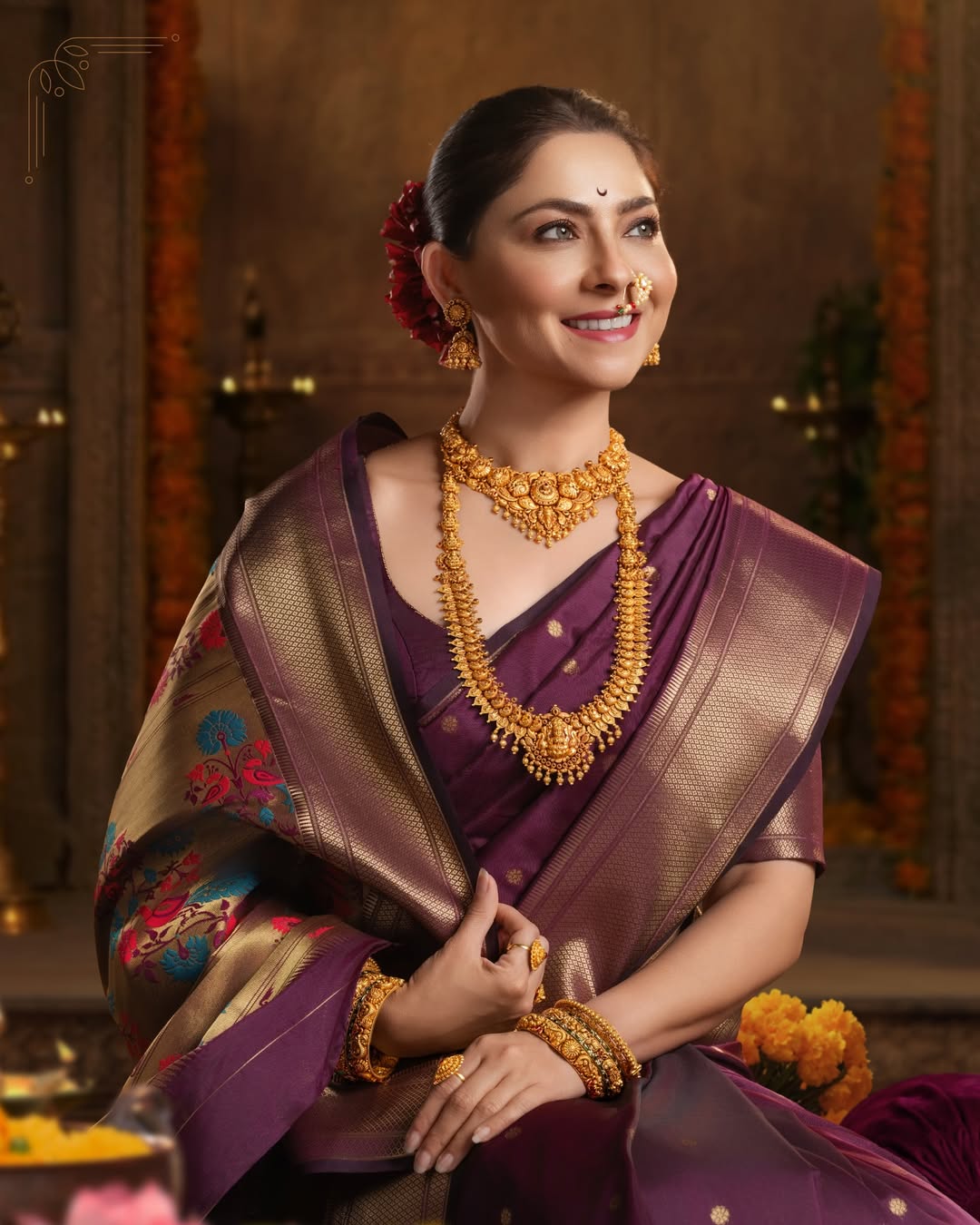 Sonalee Kulkarni Vidarbha Karvatkathi saree ethnic look