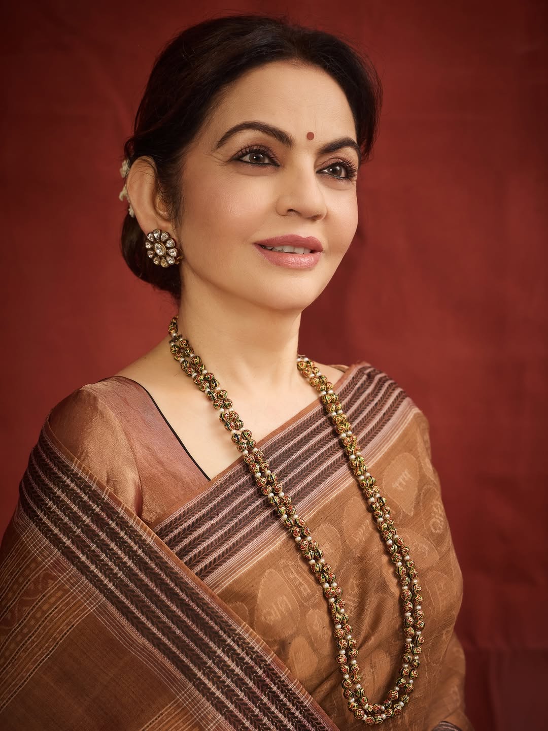Nita Ambani Jamdani Saree look