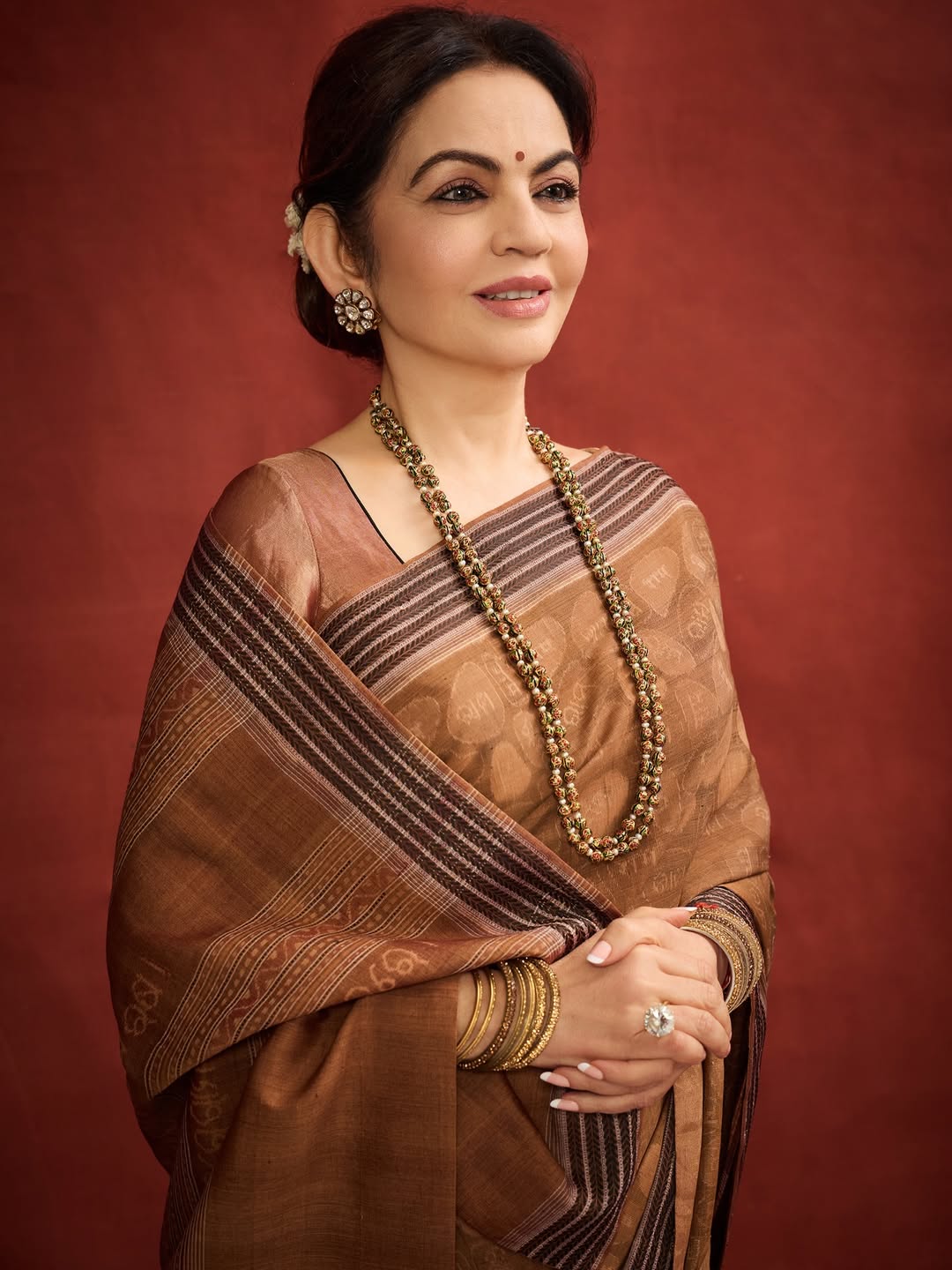 Nita Ambani Jamdani Saree look