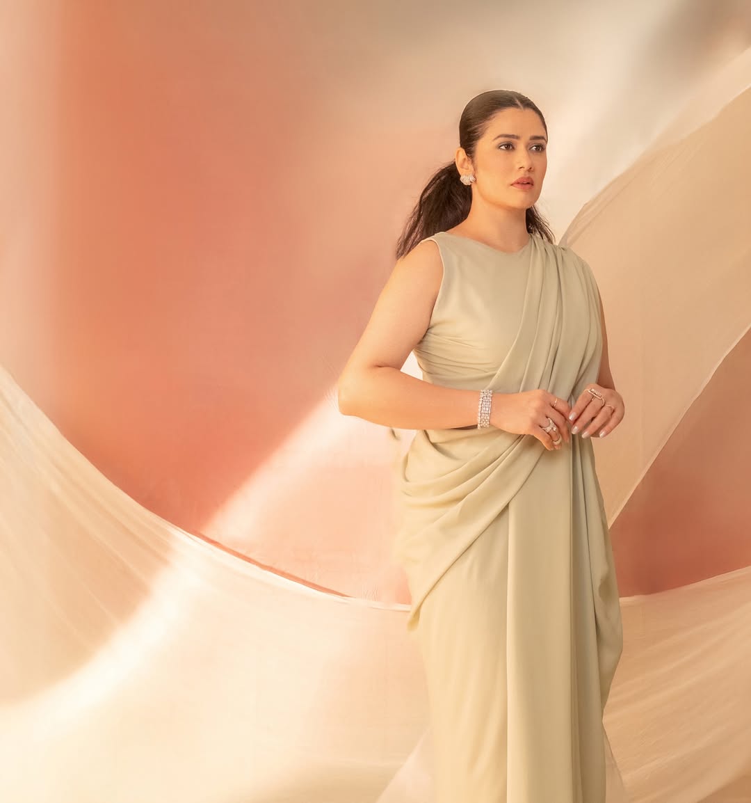 Girija Oak pastel dress look